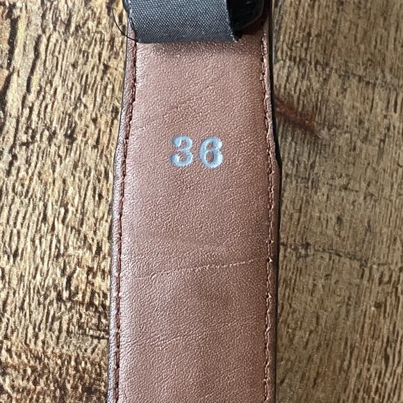 Onyx by Brighton Pinon Hills Inlay Lace Braided Leather Belt Black Brown Size 36 - Picture 11 of 12